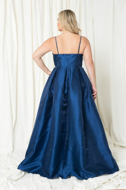 Plus Size Dress, Prom, Bridesmaid, Gowns Navy