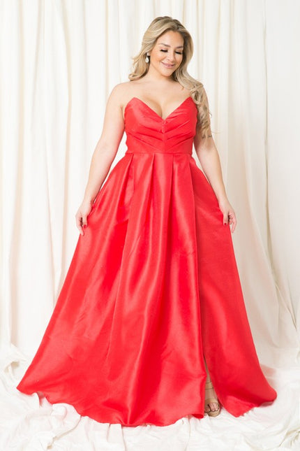 Plus Size Dress, Prom, Bridesmaid, Gowns Red