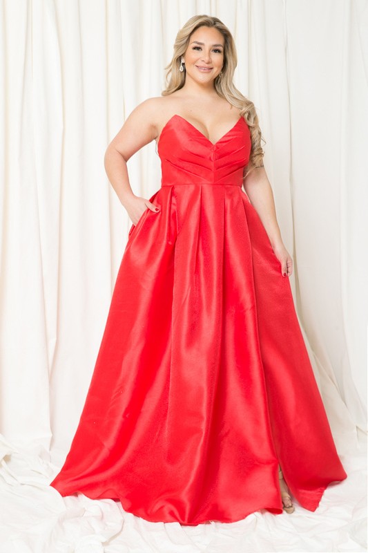 Plus Size Dress, Prom, Bridesmaid, Gowns Red