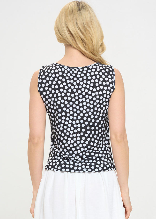 Polka Dot Cowl neck Sleeveless Top-3