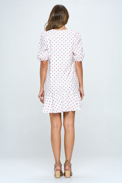 Polka Dot Dress with Ruffle Hem-4