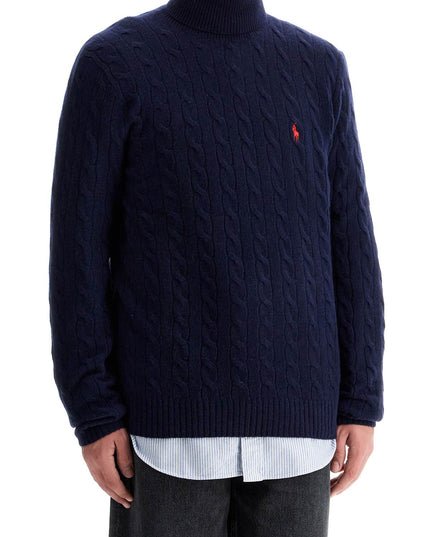 Polo Ralph Lauren high-neck wool and cashmere cable-knit pullover sweater