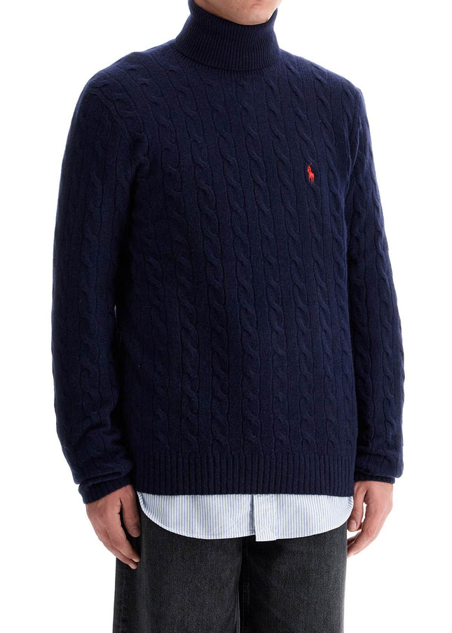 Polo Ralph Lauren high-neck wool and cashmere cable-knit pullover sweater