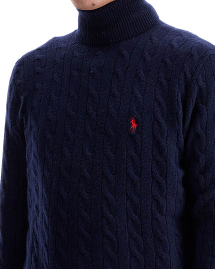 Polo Ralph Lauren high-neck wool and cashmere cable-knit pullover sweater