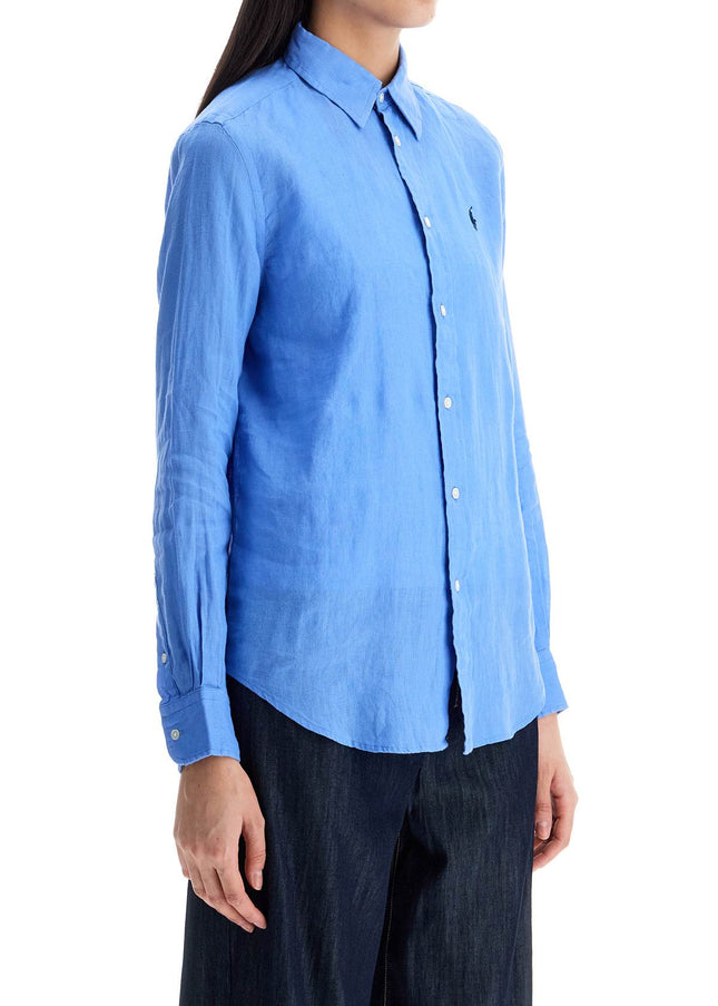 Polo Ralph Lauren long sleeve linen shirt harbor island blue for women