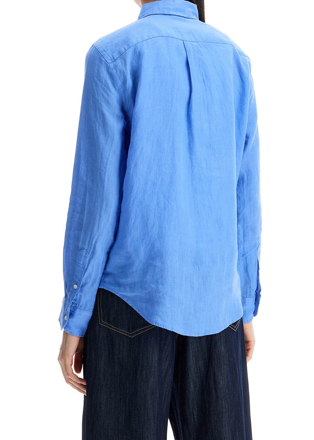 Polo Ralph Lauren long sleeve linen shirt harbor island blue for women