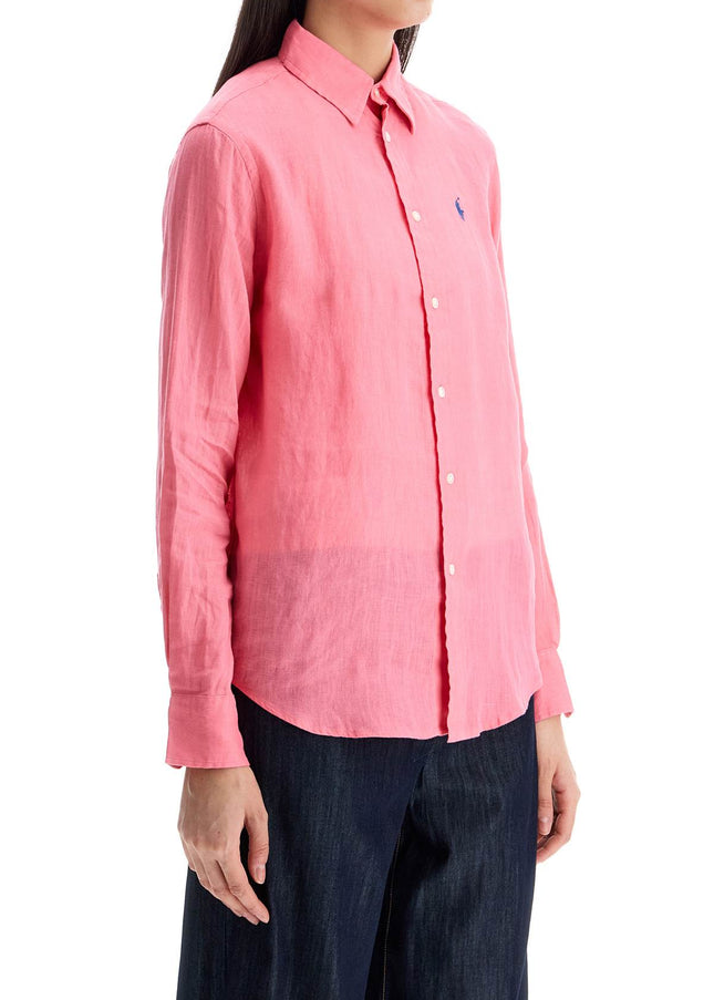 Polo Ralph Lauren slim fit fuchsia linen shirt