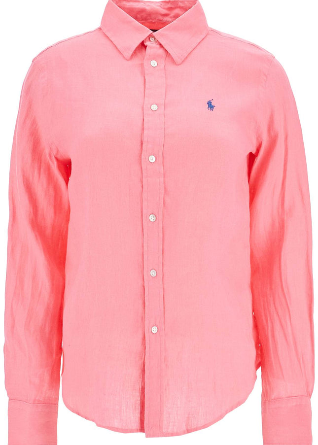 Polo Ralph Lauren slim fit fuchsia linen shirt