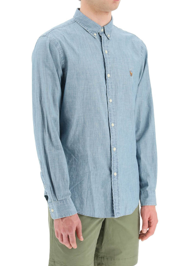 Polo Ralph Lauren slim fit shirt in stone-washed chambray