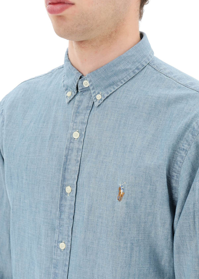 Polo Ralph Lauren slim fit shirt in stone-washed chambray