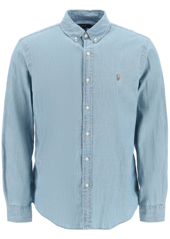 Polo Ralph Lauren slim fit shirt in stone-washed chambray