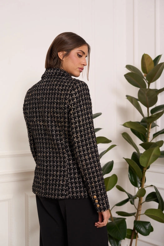 Printed Tweed Blazer Jacket