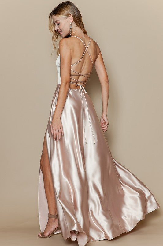 Prom,Bridesmaid Dress,Bridal,Gowns,Homecoming Champagne