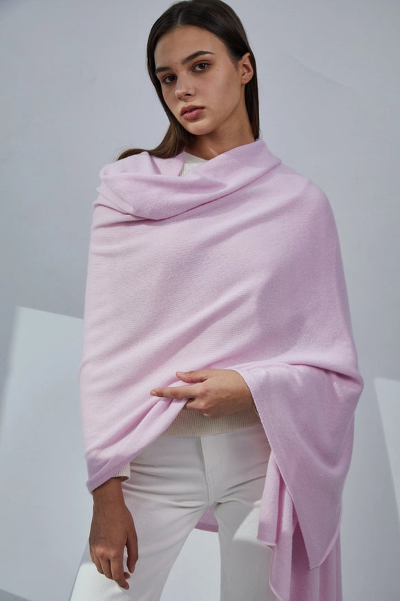 Pure Cashmere Travel Wrap - Crystal Pink-scarfs-Pissenlit-Crystal Pink-Urbanheer