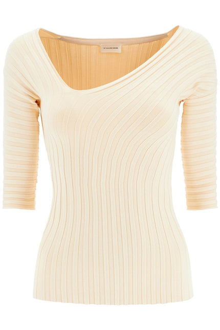 By Malene Birger 'Ivena' Ribbed Top With Asymmetrical Neckline-Sports | Fitness > Sports material and equipment > Sports t-shirts-By Malene Birger-XS-Urbanheer