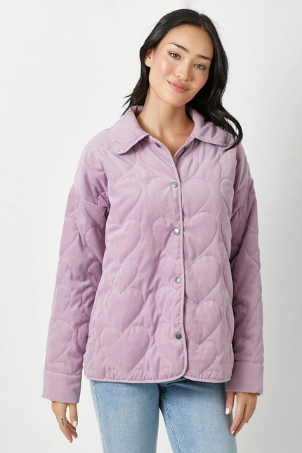 Quilted Heart Padded Jacket Lavender