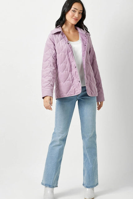 Quilted Heart Padded Jacket Lavender