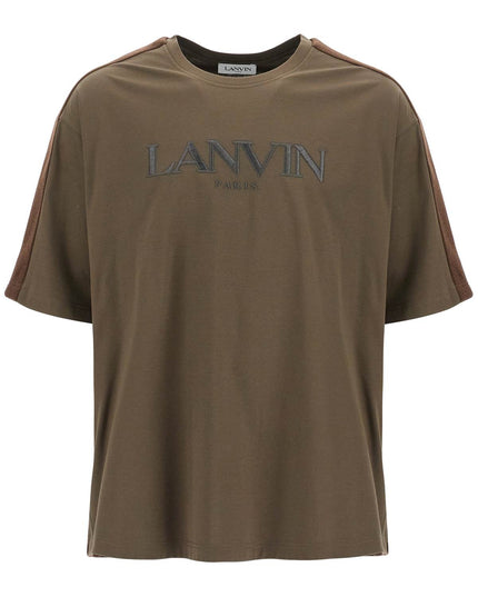 Lanvin logo t-shirt with curb branded stripes