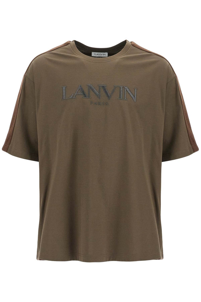 Lanvin logo t-shirt with curb branded stripes