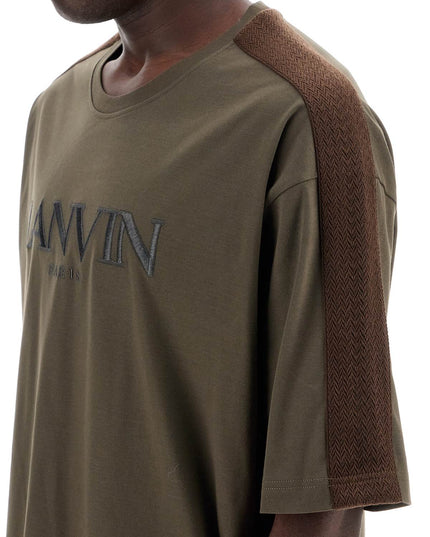 Lanvin logo t-shirt with curb branded stripes