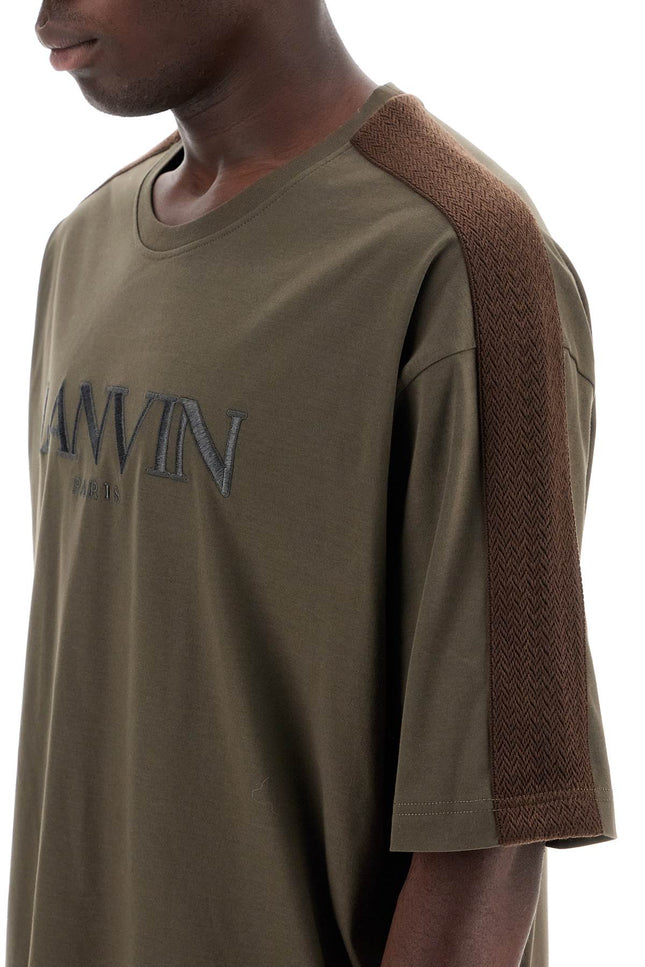 Lanvin logo t-shirt with curb branded stripes