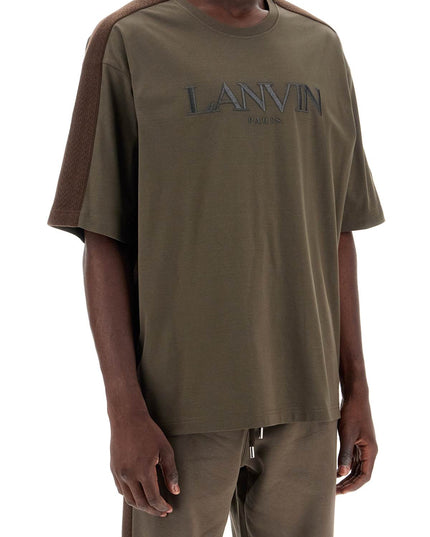 Lanvin logo t-shirt with curb branded stripes