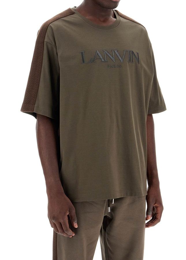 Lanvin logo t-shirt with curb branded stripes