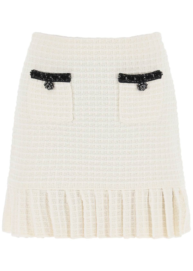 Self Portrait knitted mini skirt with sequins