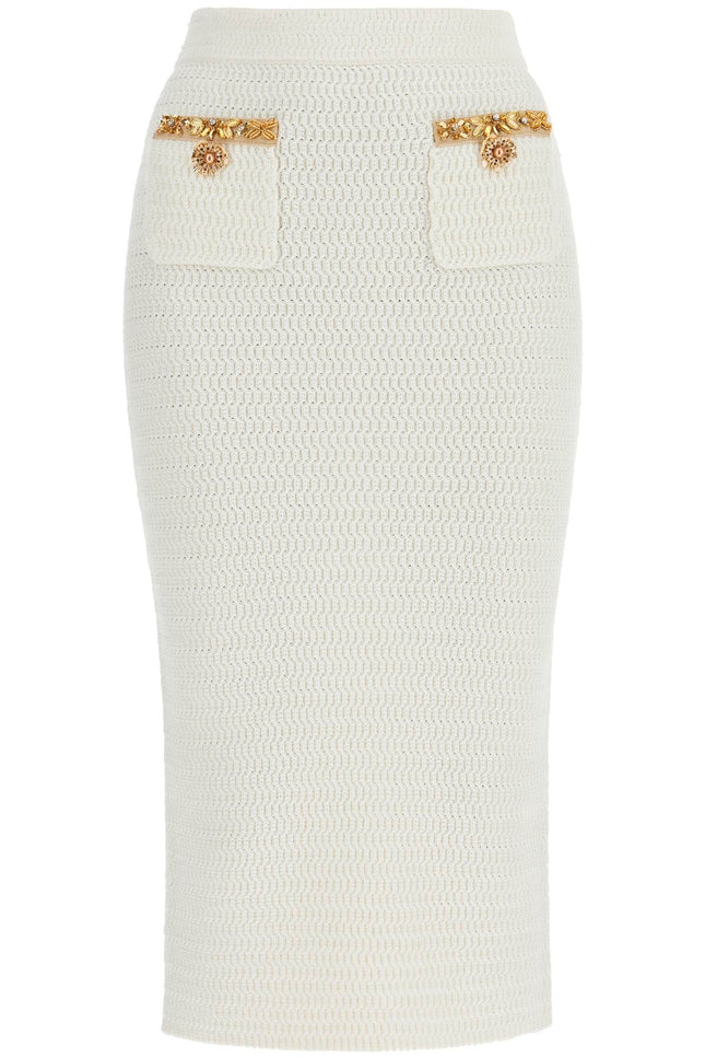 Self Portrait 'knitted lurex midi skirt