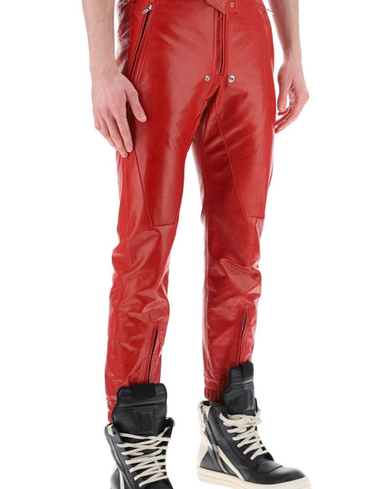 Rick owens luxor leather pants for men-Pants-RICK OWENS-Urbanheer