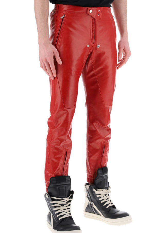 Rick owens luxor leather pants for men-Pants-RICK OWENS-Urbanheer