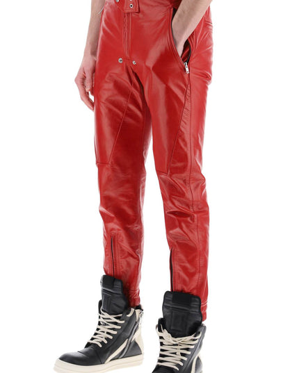 Rick owens luxor leather pants for men-Pants-RICK OWENS-Urbanheer