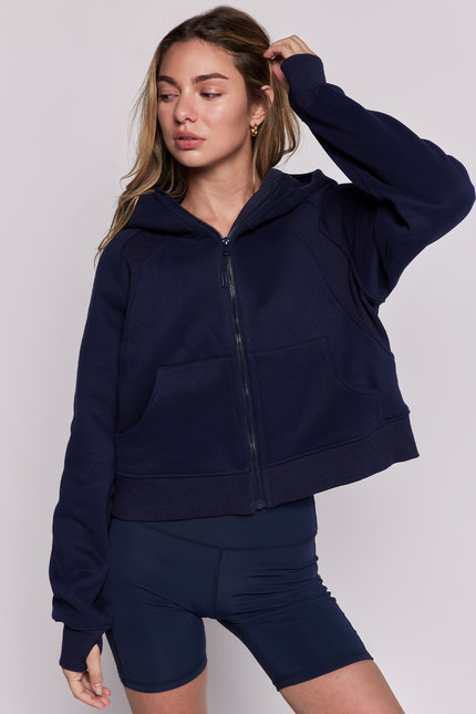 Effortless Fleece Full Zip Hoodie-rebody-True Navy-XS/S-Urbanheer