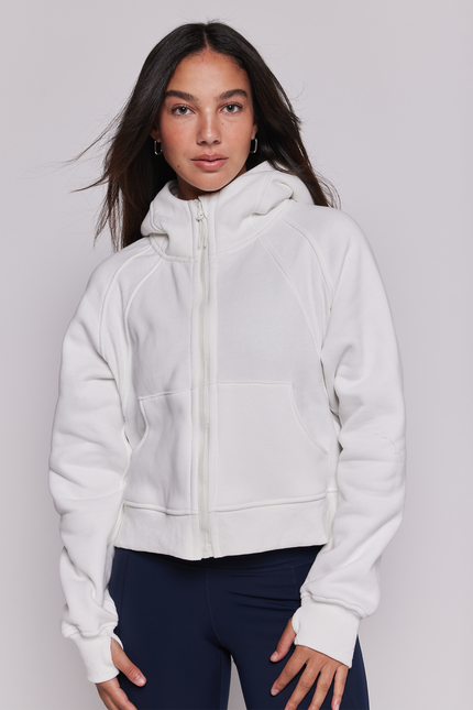 Effortless Fleece Full Zip Hoodie-rebody-Brilliant White-XS/S-Urbanheer