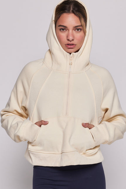 Effortless Fleece Half Zip Hoodie-rebody-Urbanheer