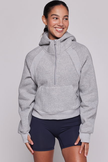 Effortless Fleece Half Zip Hoodie-rebody-Urbanheer