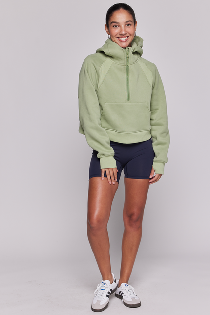 Effortless Fleece Half Zip Hoodie-rebody-Urbanheer