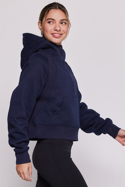 Effortless Fleece Half Zip Hoodie-rebody-Urbanheer