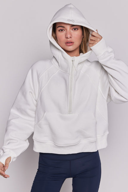 Effortless Fleece Half Zip Hoodie-rebody-Urbanheer