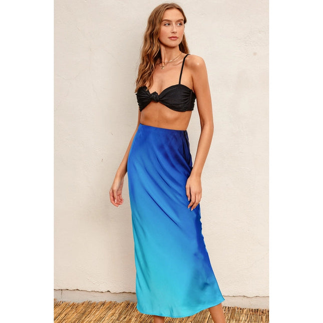 Radiance Ombre Pull On Maxi Skirt OCEAN BREEZE