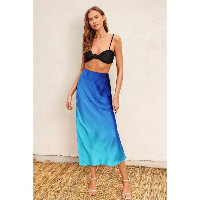 Radiance Ombre Pull On Maxi Skirt OCEAN BREEZE