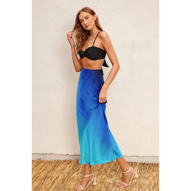 Radiance Ombre Pull On Maxi Skirt OCEAN BREEZE