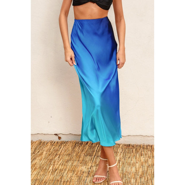 Radiance Ombre Pull On Maxi Skirt OCEAN BREEZE