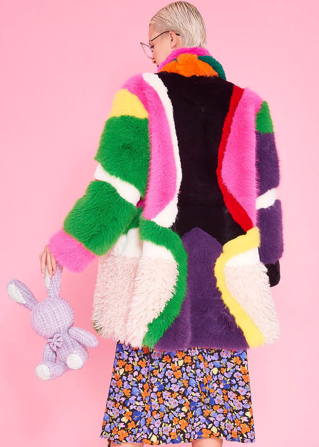 Rainbow Faux Fur Coat-2