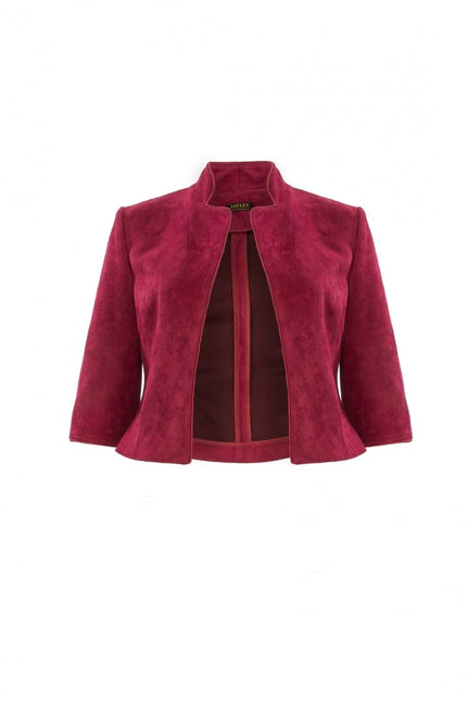 Red Faux Suede Jacket-3