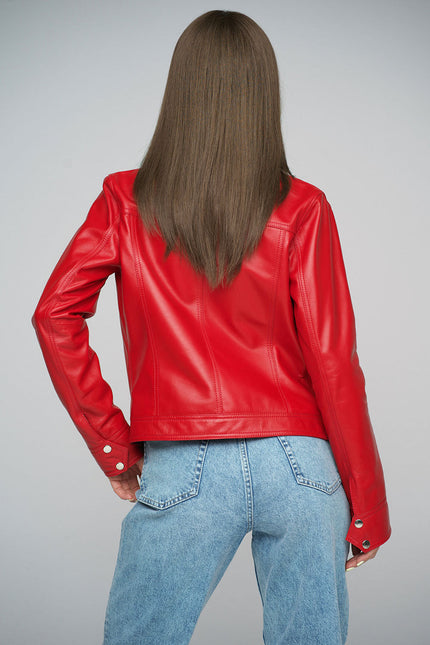 Red Genuine Lambskin Jacket-1