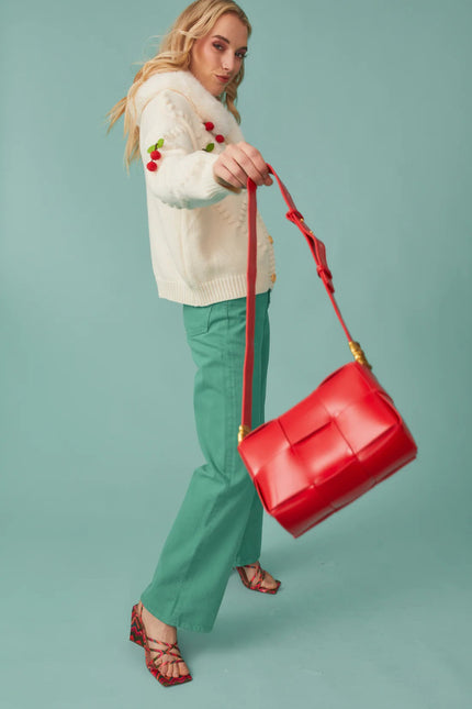 Red Grape Skin Eco Leather Bag-1