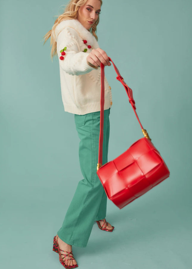 Red Grape Skin Eco Leather Bag-1