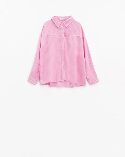 Relaxed Thin Stripe Shirt in Pink