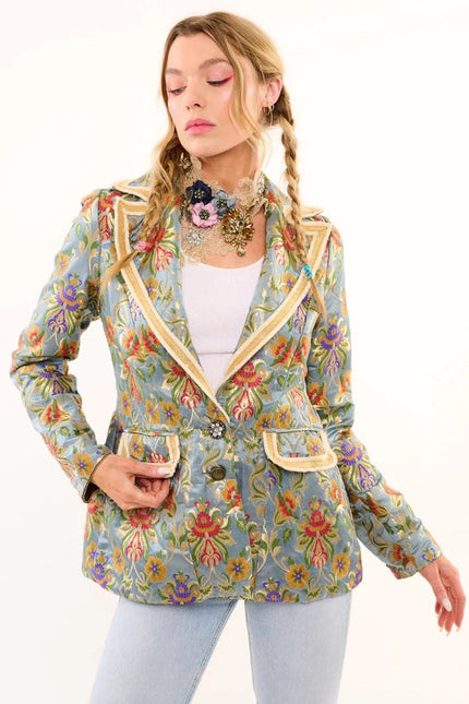 Renaissance Silk Jacquard Blazer